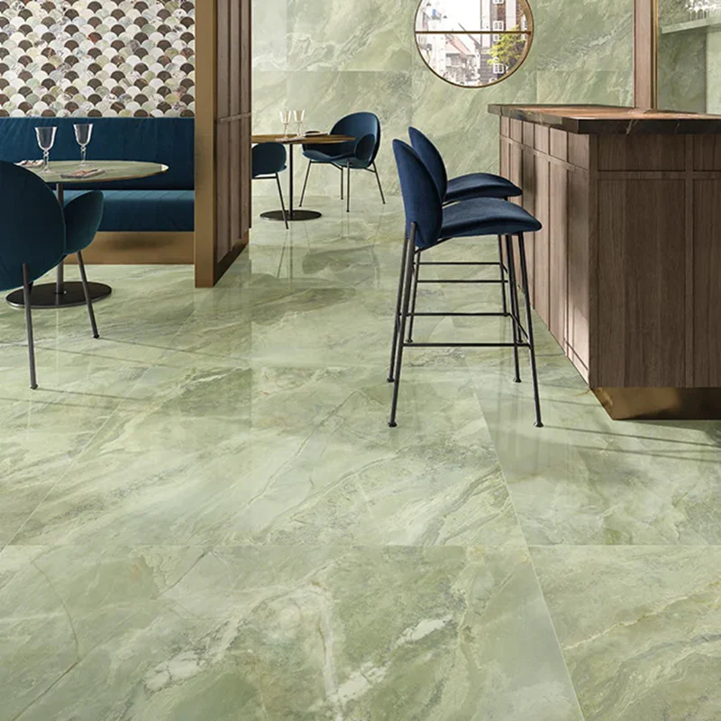 9cento Raggio Verde - Gres porcellanato effetto marmo Lucido 60x120 rettificato