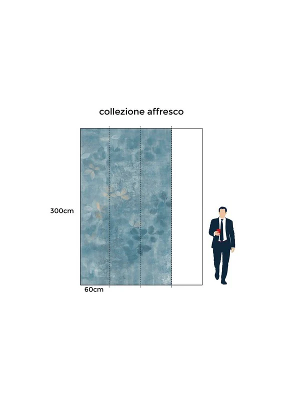 Affresco Blue - Carta da Parati di Design Floreale - Image 3