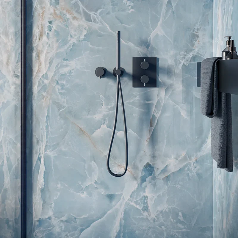 Alabastri Blue Lux - Gres Effetto Marmo Lucido 60x120 Rettificato