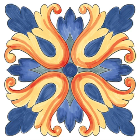 Amalfi Mix Mare - Gres Porcellanato Maioliche Decorate Miste 15x15 Stile Vietri - Image 7