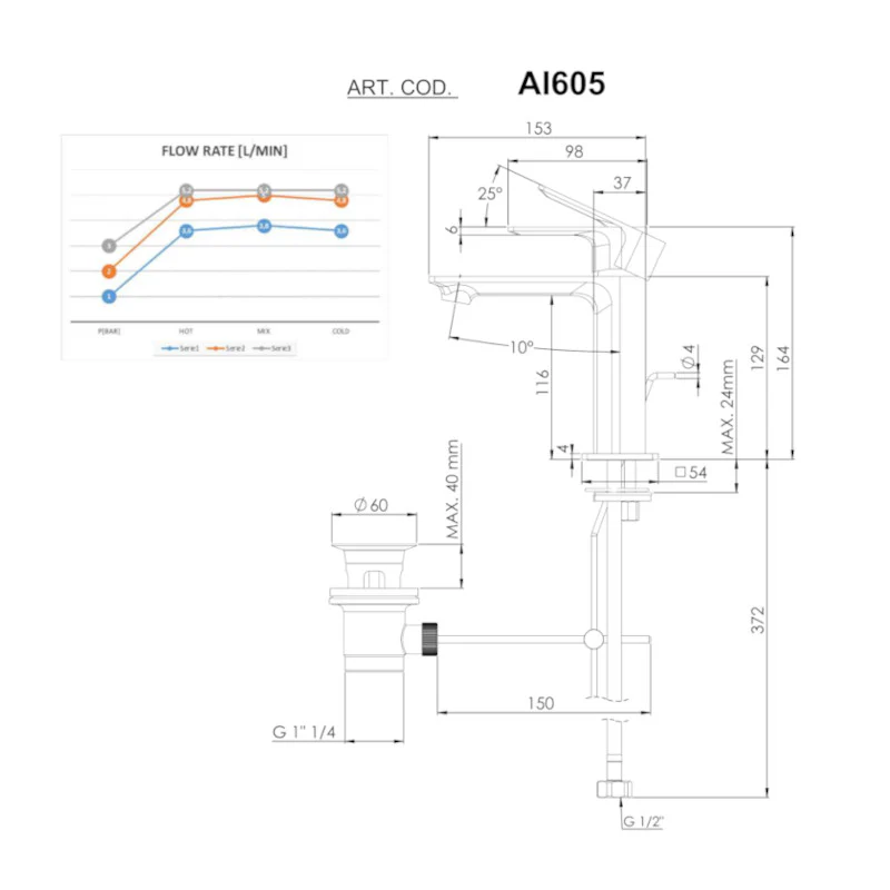 Ambition - Miscelatore per lavabo con scarico dal design moderno e sofisticato - Image 3