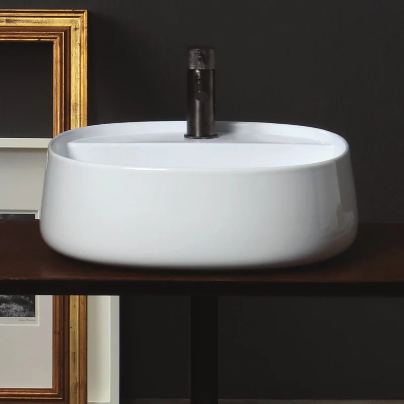 Amleto - Lavabo da appoggio con foro per miscelatore 45x45 cm