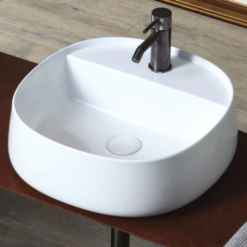 Amleto - Lavabo da appoggio con foro per miscelatore 45x45 cm - Image 2