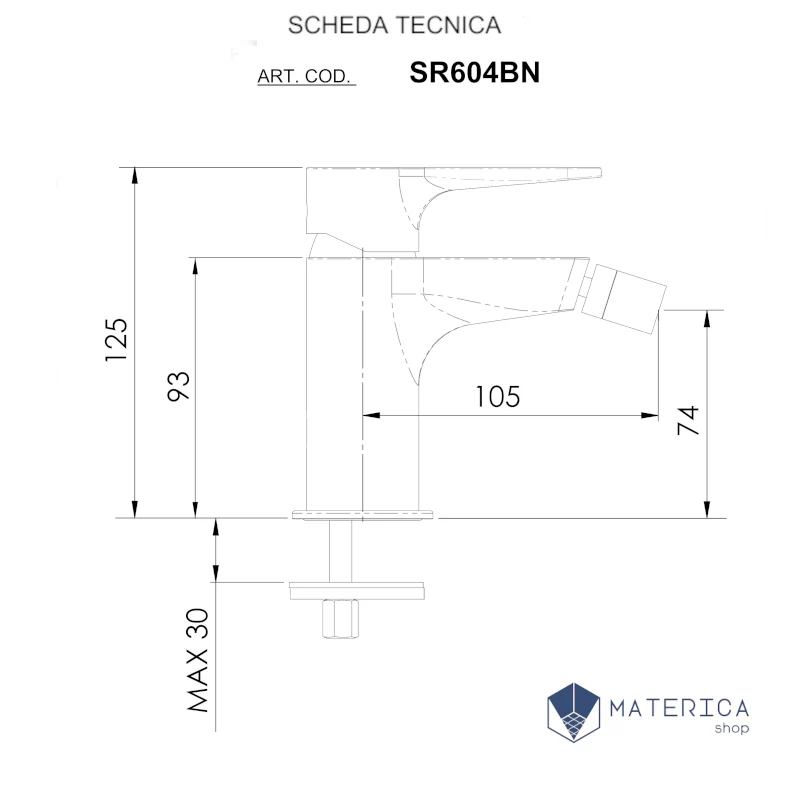 Apollo - Miscelatore Bidet senza scarico e senza foro sul corpo - Image 3