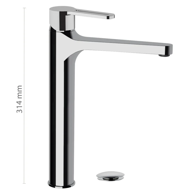 Apollo - Miscelatore Monocomando Alto per Lavabo con scarico click clack - Image 3