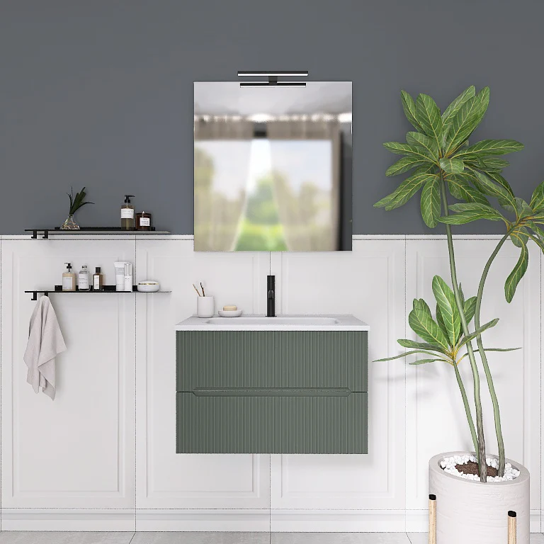 Atena 02 - Mobile da Bagno Sospeso con lavabo in ceramica - Image 14