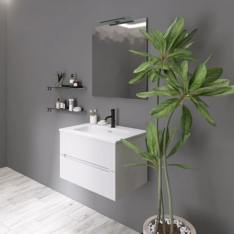 Atena 02 - Mobile da Bagno Sospeso con lavabo in ceramica - Image 3