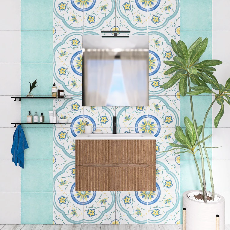 Atena 02 - Mobile da Bagno Sospeso con lavabo in ceramica - Image 5