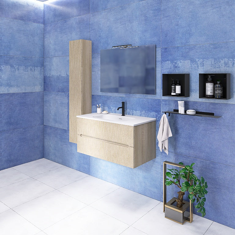 Atena 03 - Mobile da Bagno Sospeso con colonna in tinta - Image 10