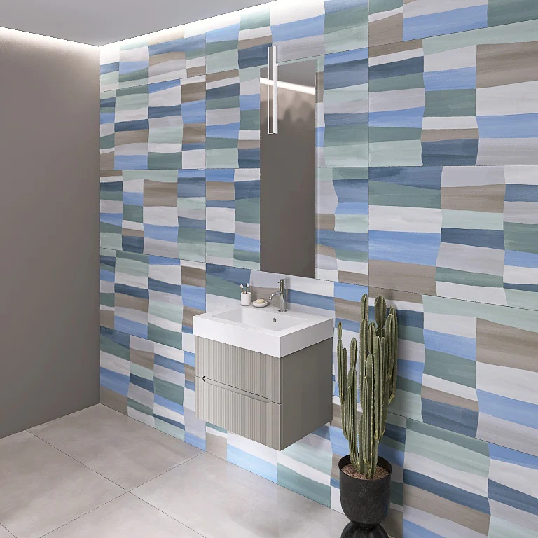 Atena 04 - Mobile da Bagno Sospeso con Consolle Lavabo in Mineralmarmo - Image 13