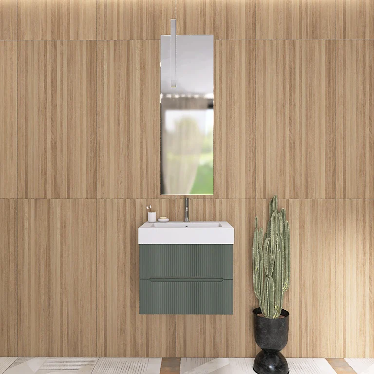 Atena 04 - Mobile da Bagno Sospeso con Consolle Lavabo in Mineralmarmo - Image 15