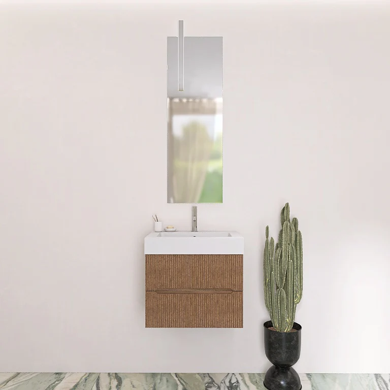 Atena 04 - Mobile da Bagno Sospeso con Consolle Lavabo in Mineralmarmo - Image 6