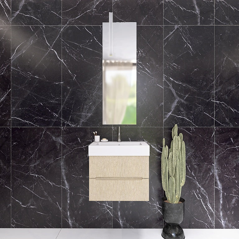 Atena 04 - Mobile da Bagno Sospeso con Consolle Lavabo in Mineralmarmo - Image 9