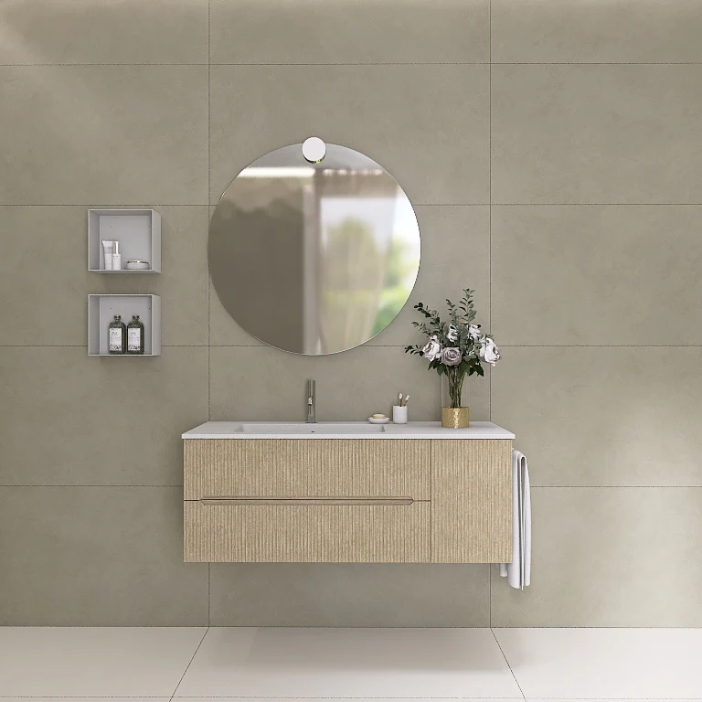 Atena 08 - Mobile da Bagno Sospeso con Consolle Lavabo - Image 4