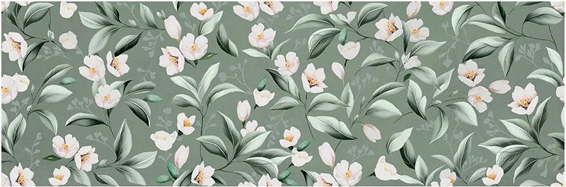 Blossom Garden Menta - Rivestimento con Decoro Floreale 33x100 - Image 2