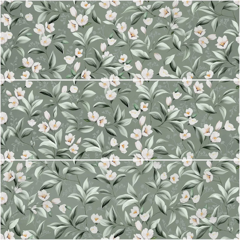 Blossom Garden Menta - Rivestimento con Decoro Floreale 33x100 - Image 3