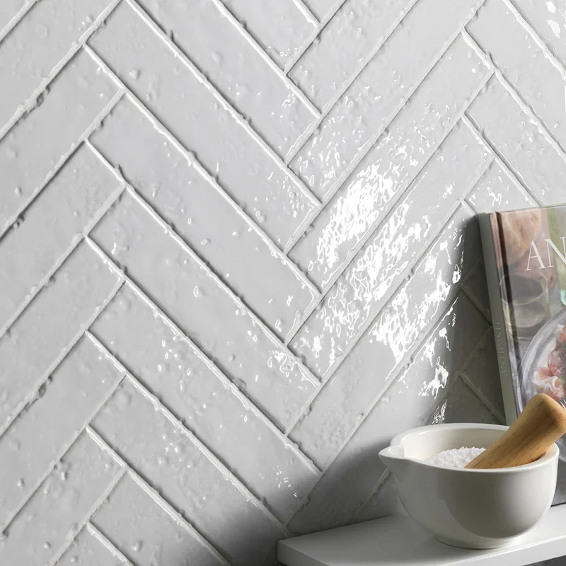 Brickart Full White  – Gres Effetto Mattoncino Rustico Lucido 4,5x23 - Image 3