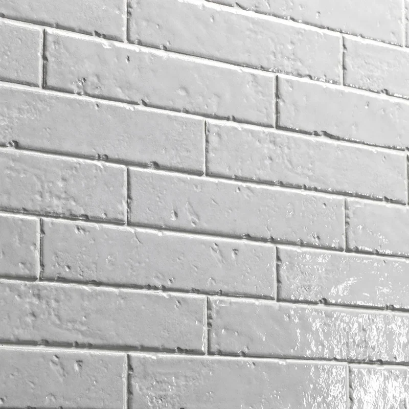 Brickart Half White  – Gres Effetto Mattoncino Rustico Lucido 4,5x23 - Image 3