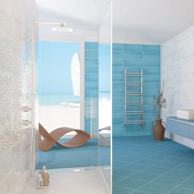 Caribe Azure - Rivestimento Tinta Unita Vivace Lucido 20x50