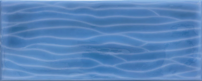Caribe Flow Blue - Rivestimento Effetto Onde a Rilievo Lucido 20x50 - Image 2