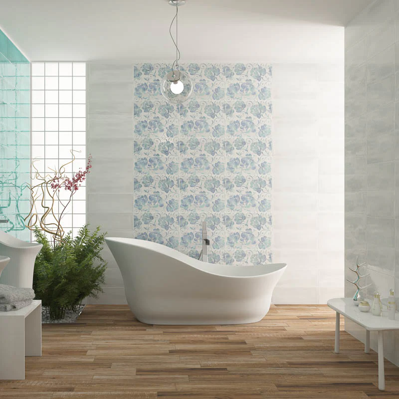 Caribe White - Rivestimento Tinta Unita Vivace Lucido 20x50