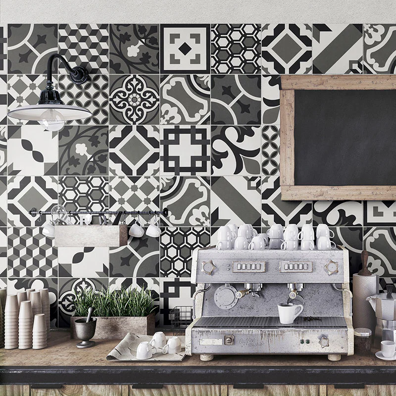 Cementina Paint Black & White - Gres Opaco con Decori Misti 20x20 - Image 23