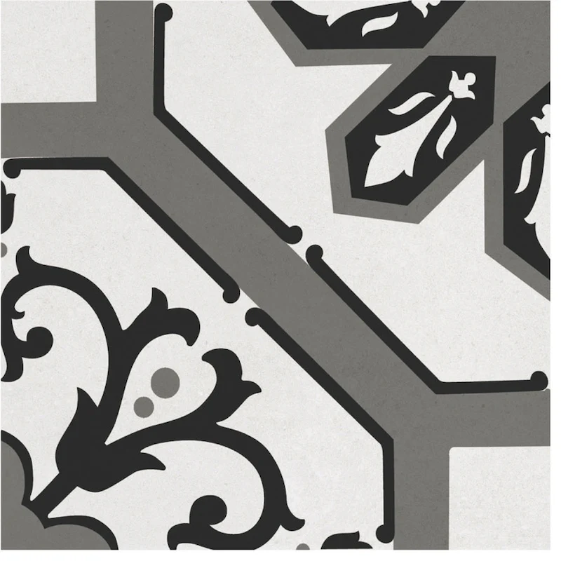 Cementina Paint Black & White - Gres Opaco con Decori Misti 20x20 - Image 3