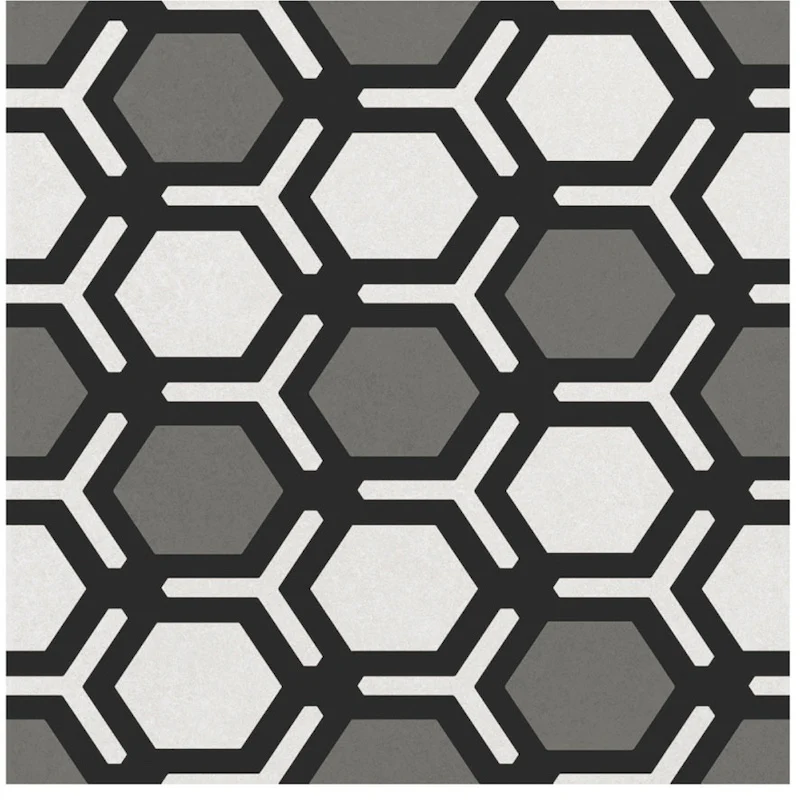 Cementina Paint Black & White - Gres Opaco con Decori Misti 20x20 - Image 4