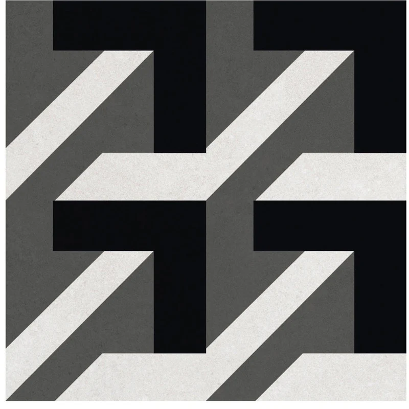 Cementina Paint Black & White - Gres Opaco con Decori Misti 20x20 - Image 5