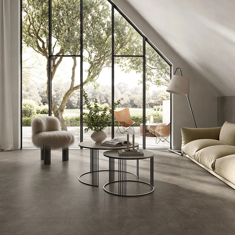 Concept Black Satin - Gres Effetto Cemento Vellutato 60x120 Rettificato