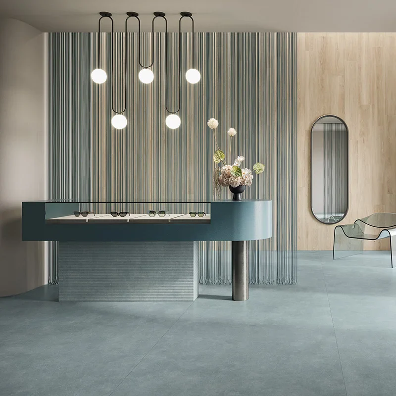 Concept Blue Satin - Gres Effetto Cemento Vellutato 120x120 Rettificato