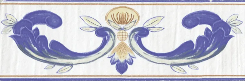 Cotto Mediterraneo Fascia Capri - Fascia decorata in stile Vietrese 11x34