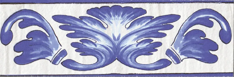Cotto Mediterraneo Fascia Maronti- Fascia decorata in stile Vietrese 11x34