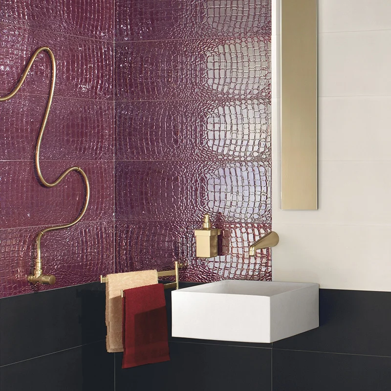 Crocotiles Amaranth - Gres Effetto Pelle di Coccodrillo 24x72