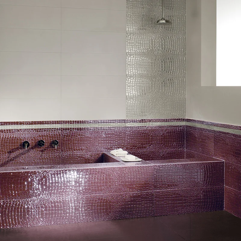 Crocotiles Amaranth - Gres Effetto Pelle di Coccodrillo 24x72 - Image 3