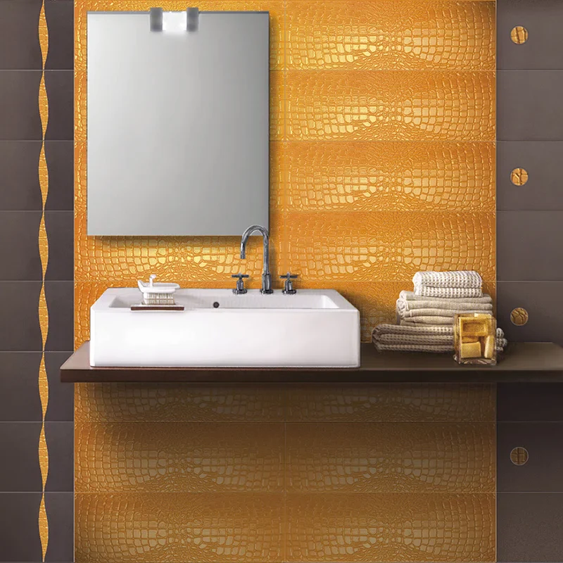 Crocotiles Orange - Gres Effetto Pelle di Coccodrillo 24x72