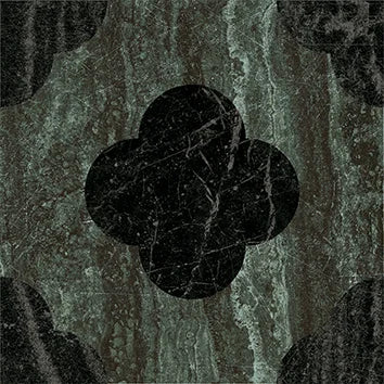 Dandy Pin Green/Black - Gres Effetto Marmo Intarsiato 18x18 - Image 3