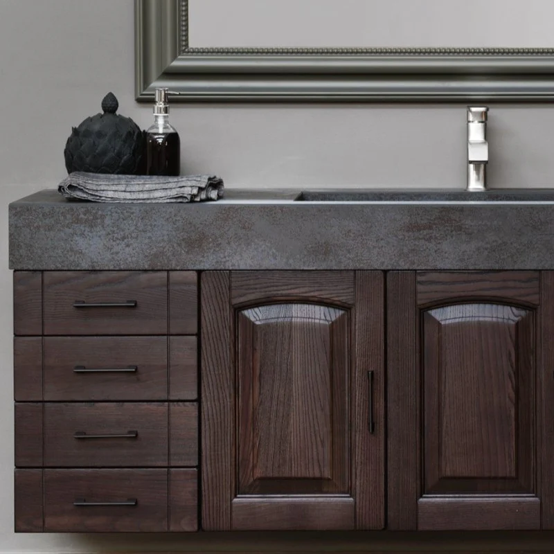 Dorian - Mobile da Bagno Sospeso in Stile Classico con Vasca Integrata in Gres - Image 6