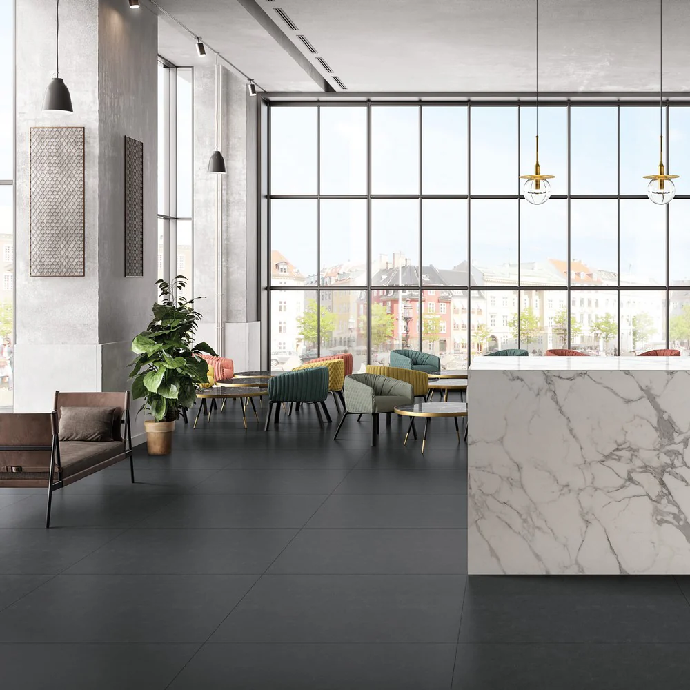Elements Design Black  - Gres porcellanato effetto resina 120x120 nero