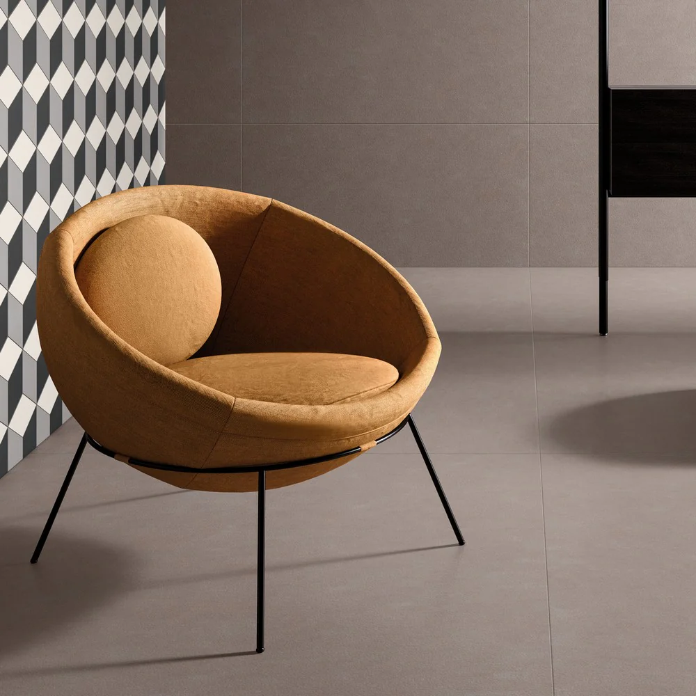 Elements Design Taupe  - Gres porcellanato effetto resina 120x120 grigio tortora