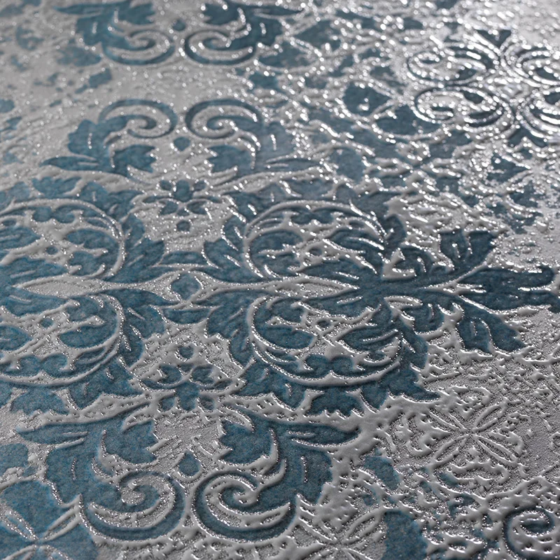 Evoque Lacche Azzurro - Decoro in Gres Effetto Damascato 60x120