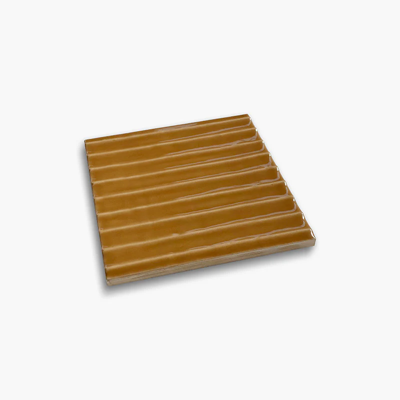 Flow Caramel Wave Glossy - Rivestimento Tinta Unita Lucida Rigato - Image 2