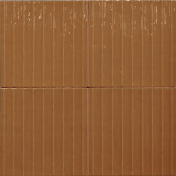Flow Caramel Wave Glossy - Rivestimento Tinta Unita Lucida Rigato - Image 4