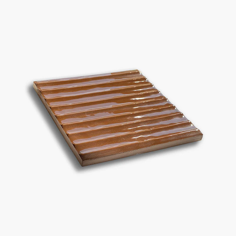 Flow Choco Wave Glossy - Rivestimento Tinta Unita Lucida Rigato - Image 3