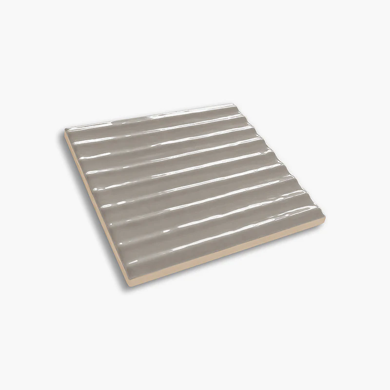 Flow Kaki Wave Glossy - Rivestimento Tinta Unita Lucida Rigato - Image 3