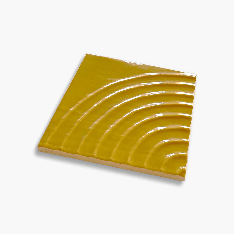 Flow Mustard Reel Glossy - Rivestimento Tinta Unita Lucida a Rilievo - Image 3