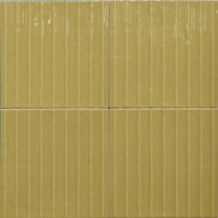 Flow Mustard Wave Glossy - Rivestimento Tinta Unita Lucida Rigato - Image 4