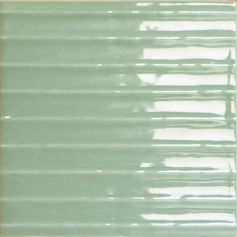 Flow Pistachio Wave Glossy - Rivestimento Tinta Unita Lucida Rigato