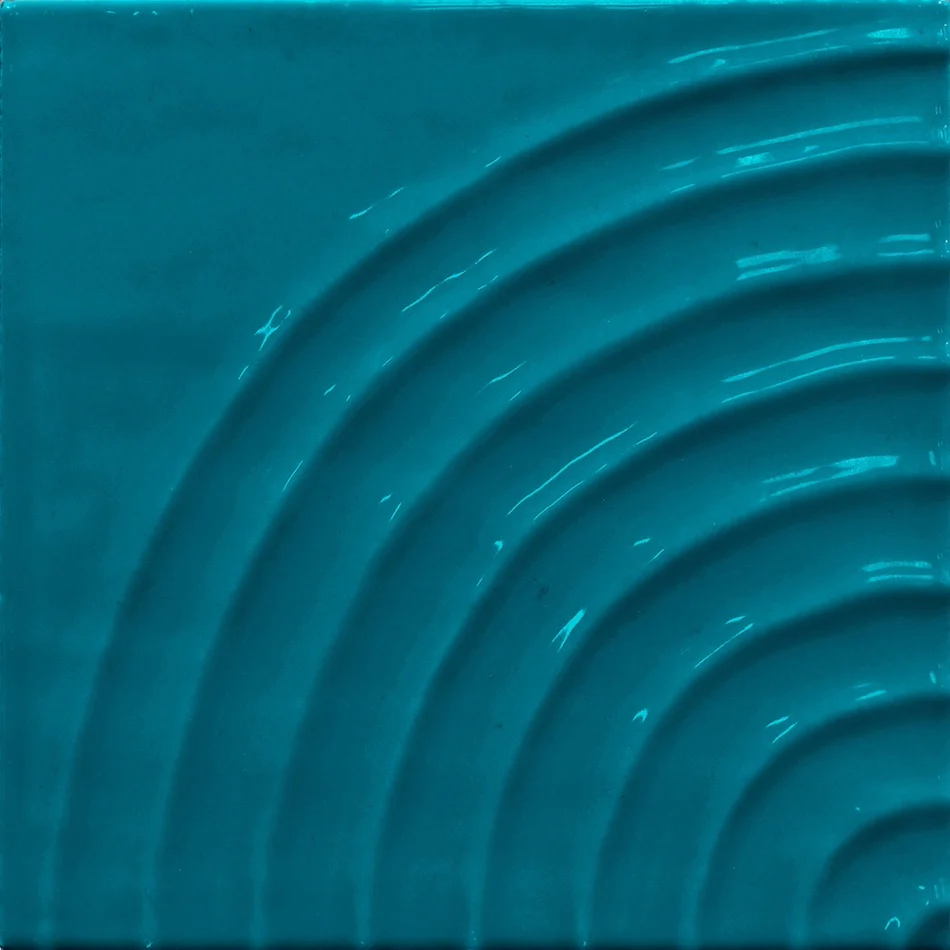 Flow Teal Reel Glossy - Rivestimento Tinta Unita Lucida a Rilievo