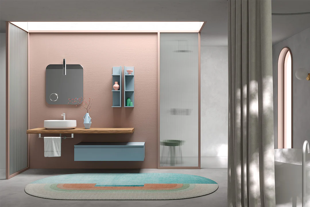 Gea 04 - Mobile da bagno sospeso con mensolone in legno massello - Image 4